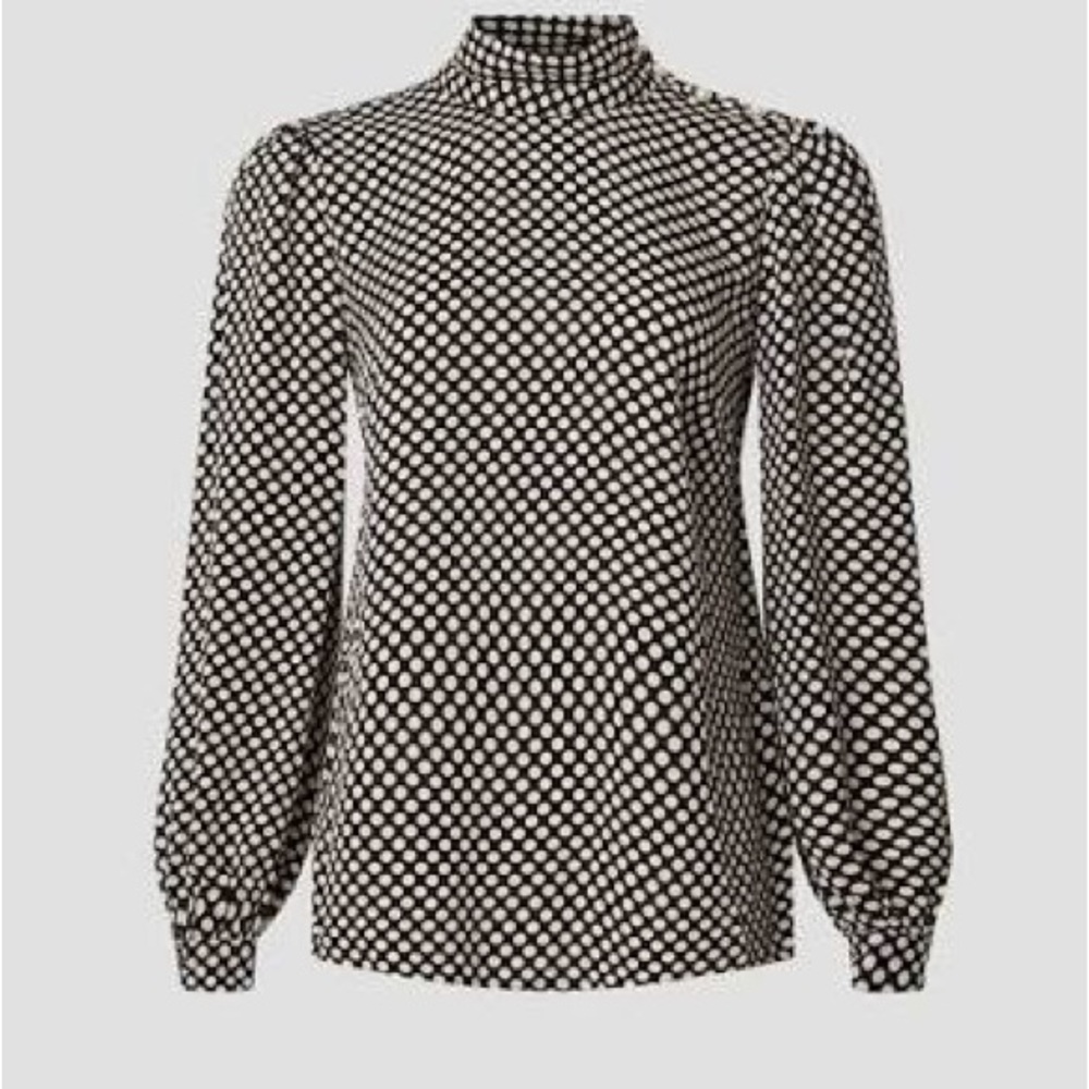LK Bennett Black and White Patterned Blouse